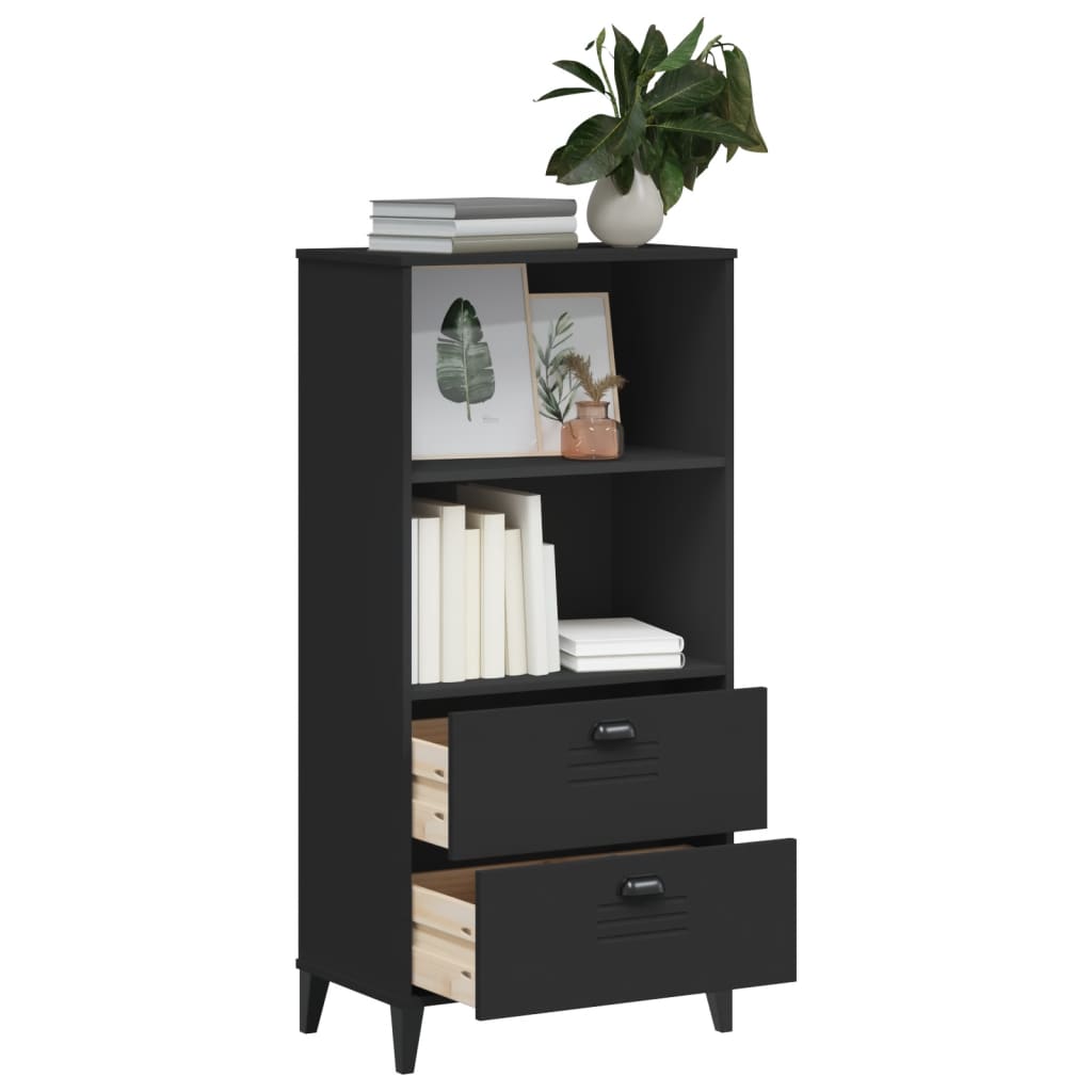 Bokhylle Svart VIKEN 60x35x123 cm