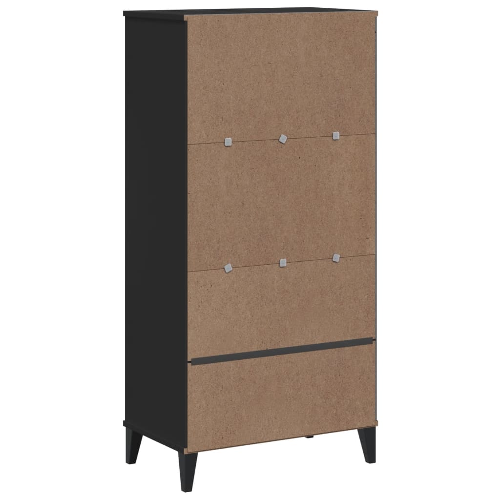 Bokhylle Svart VIKEN 60x35x123 cm