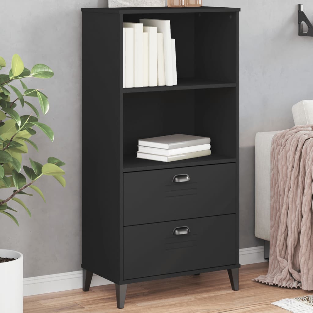 Bokhylle Svart VIKEN 60x35x123 cm