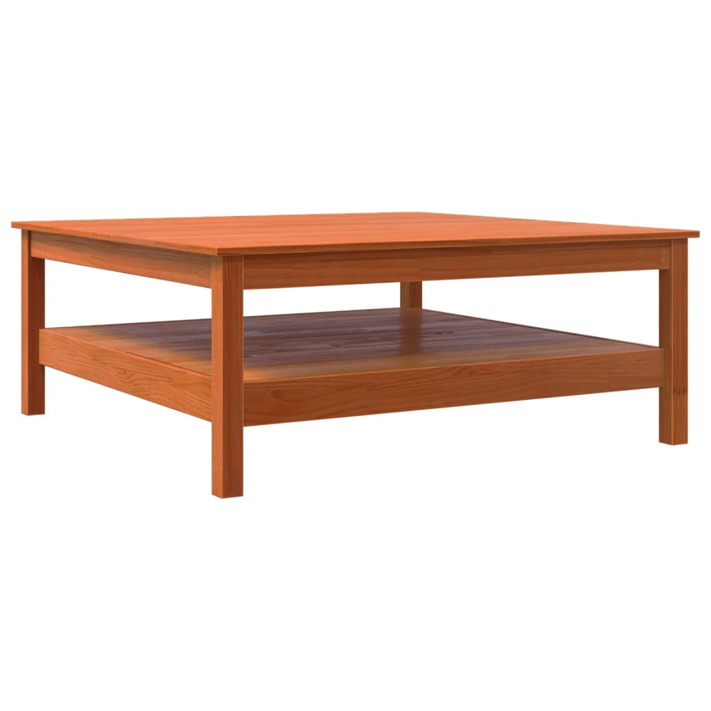 Salongbord Sofabord Tre heltre furu voksbrun 100x100x40 cm