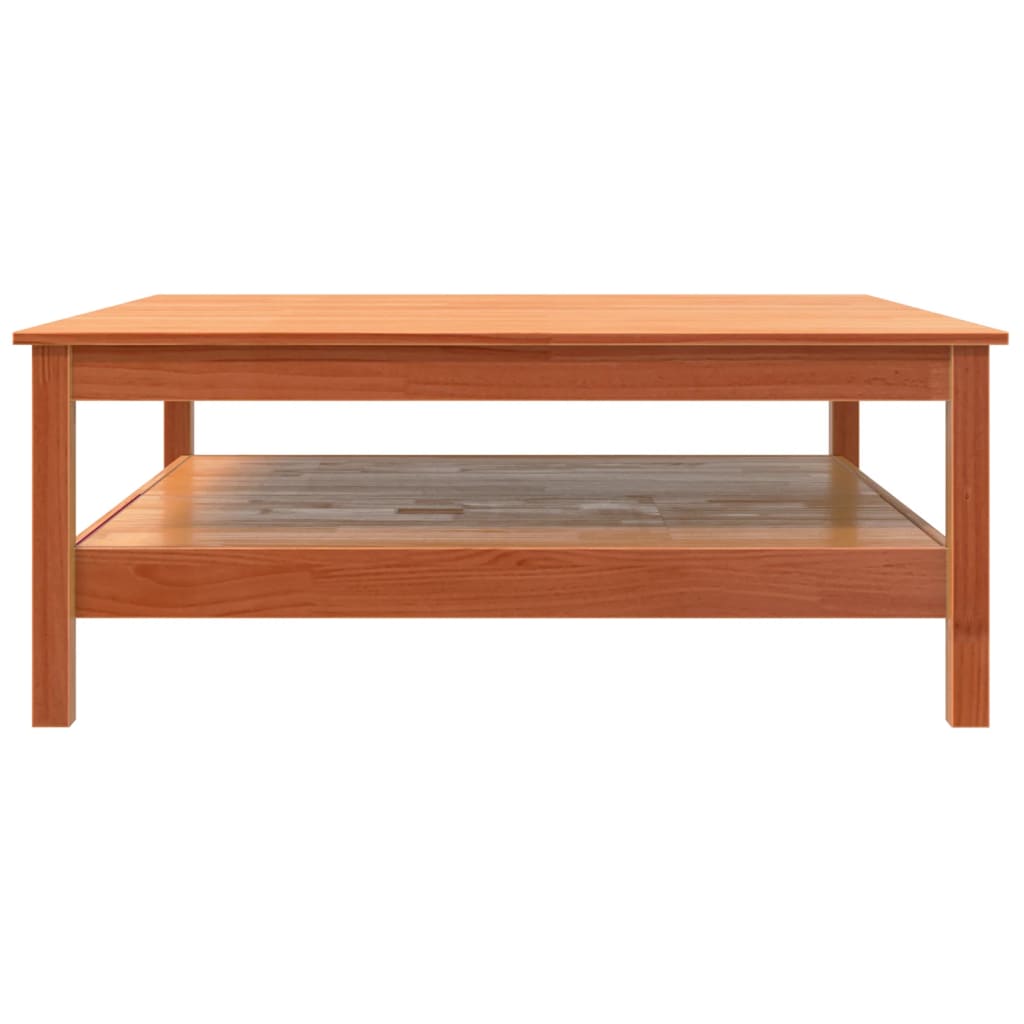 Salongbord Sofabord Tre heltre furu voksbrun 100x100x40 cm