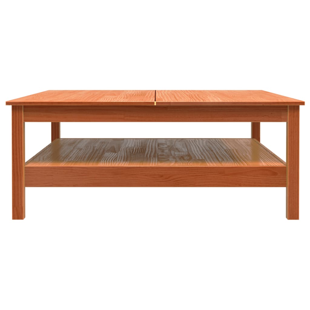 Salongbord Sofabord Tre heltre furu voksbrun 100x100x40 cm