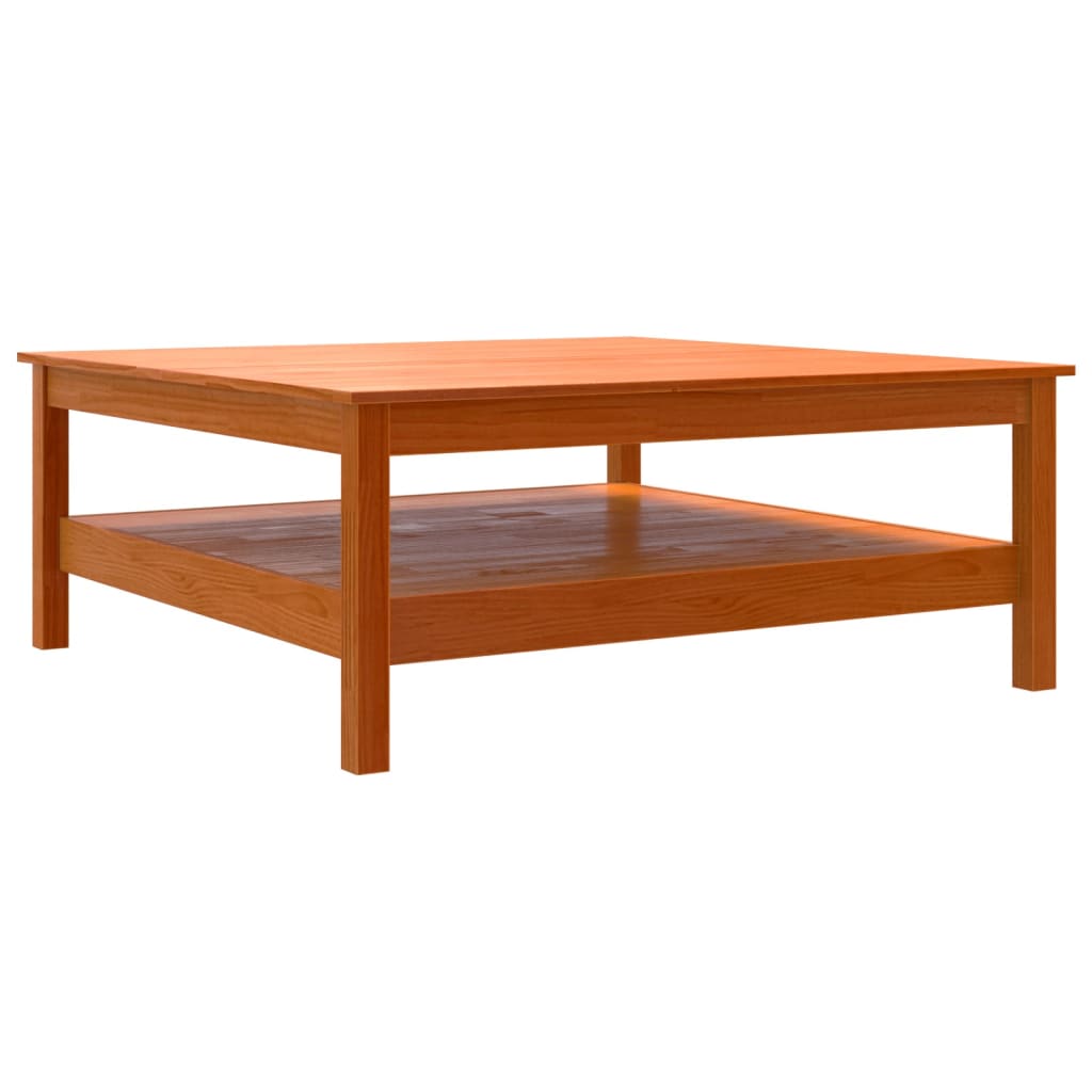 Salongbord Sofabord Tre heltre furu voksbrun 100x100x40 cm