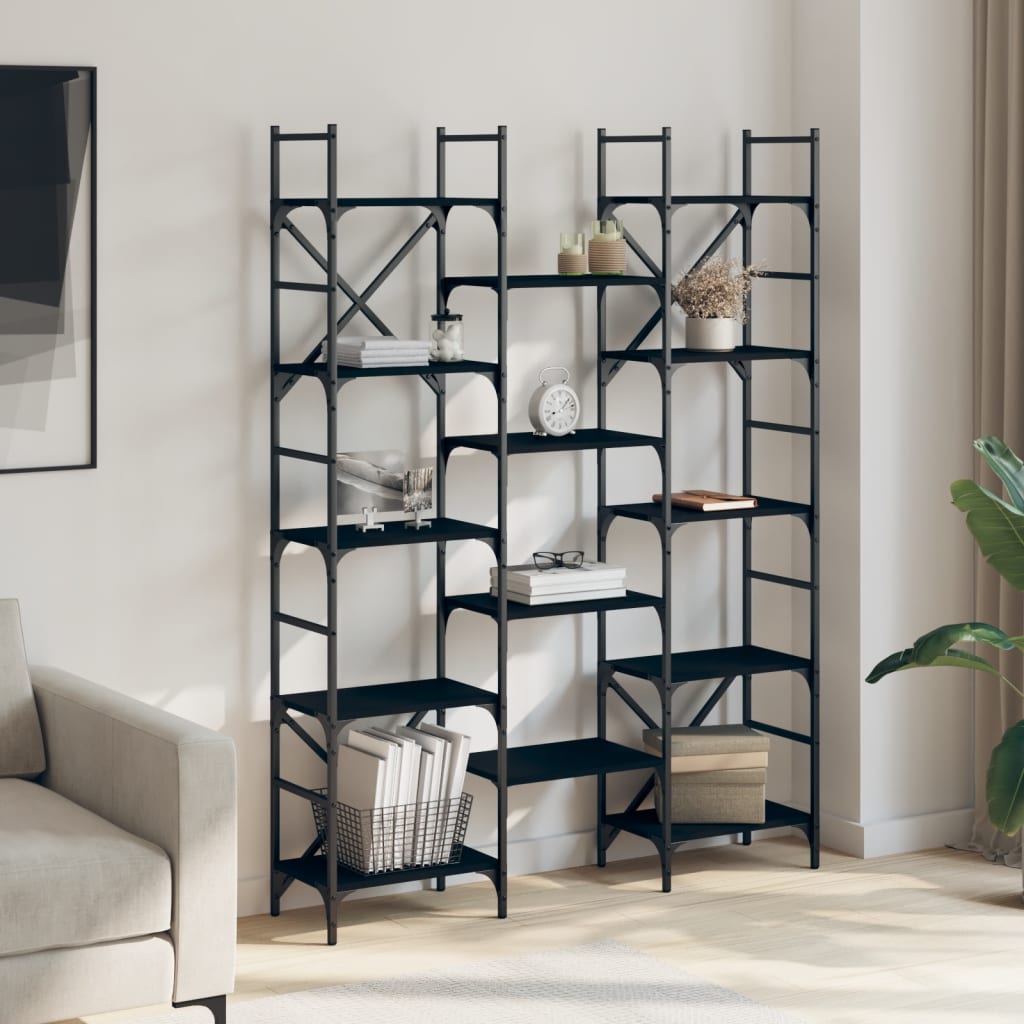 Bokhylle Svart 127,5x28,5x172,5 cm