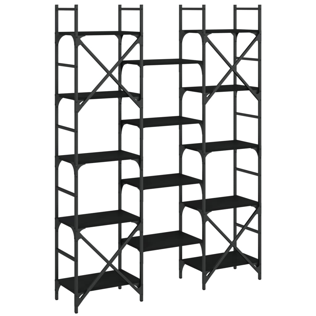 Bokhylle Svart 127,5x28,5x172,5 cm