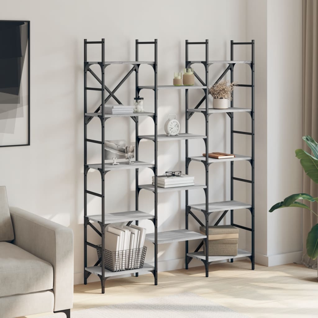 Bokhylle Sonoma Grå 127,5x28,5x172,5 cm