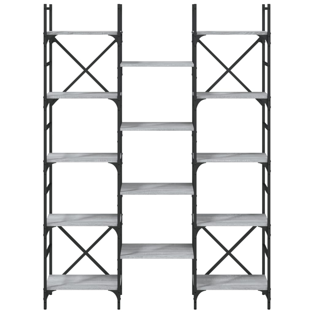 Bokhylle Sonoma Grå 127,5x28,5x172,5 cm