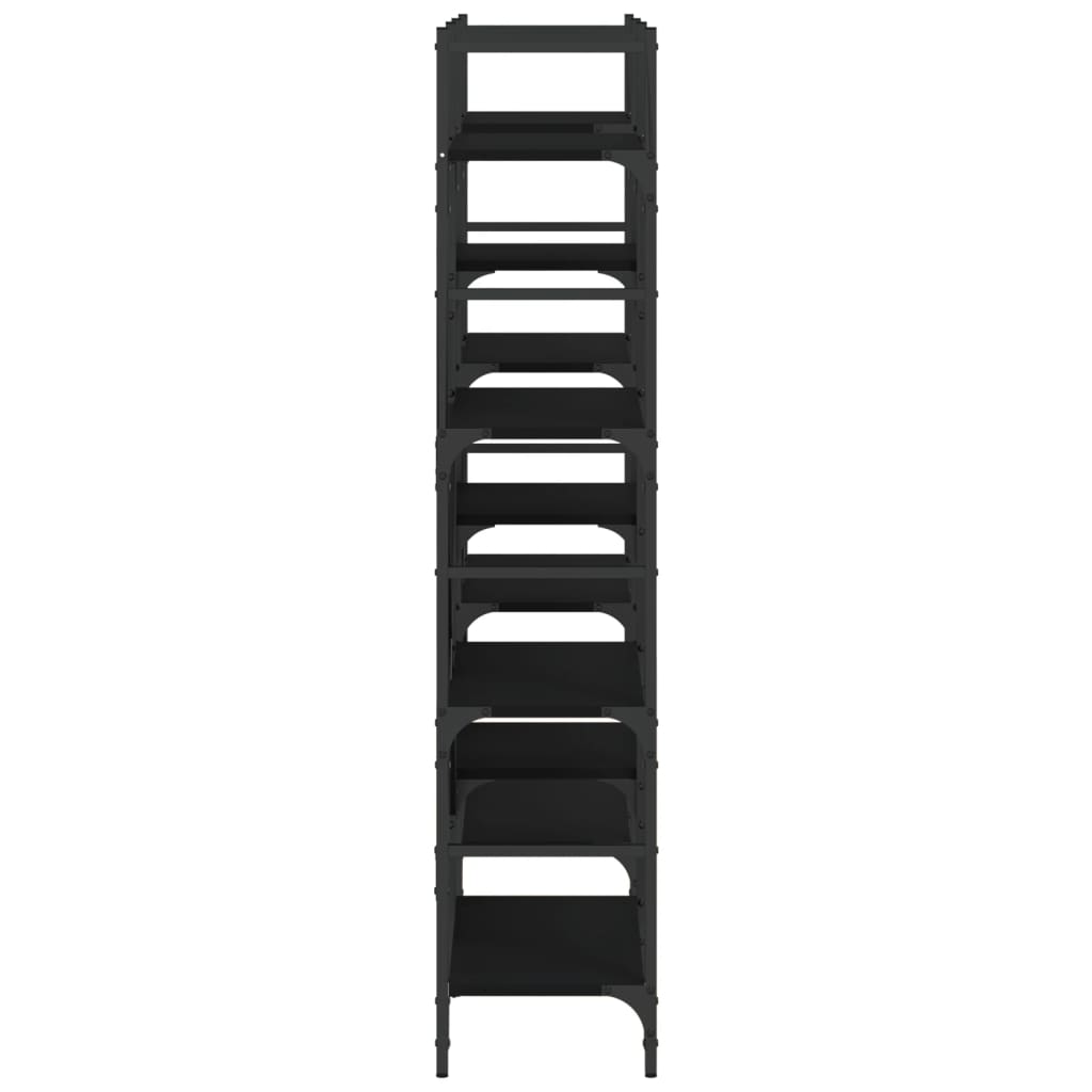 Bokhylle svart 160x28,5x136,5 cm konstruert tre