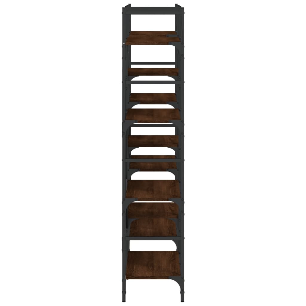 Bokhylle brun eik 160x28,5x136,5 cm konstruert tre