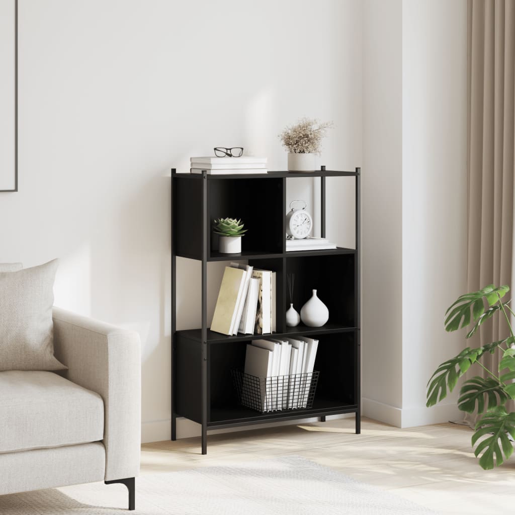 Bokhylle Svart 72x28x109 cm