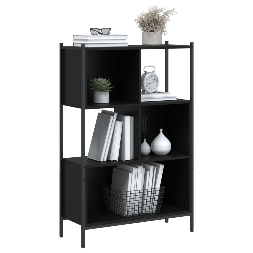 Bokhylle Svart 72x28x109 cm
