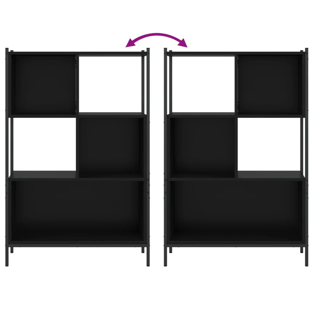 Bokhylle Svart 72x28x109 cm