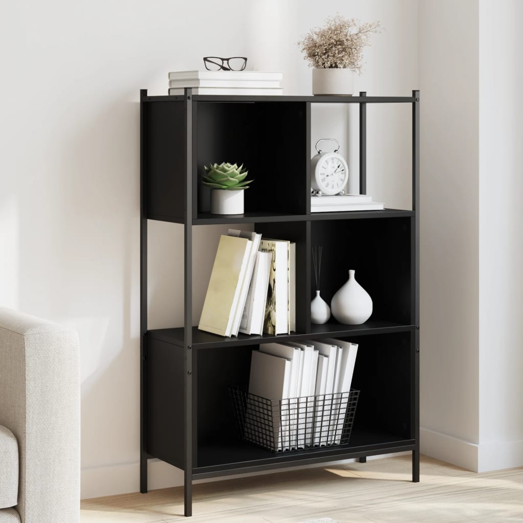 Bokhylle Svart 72x28x109 cm