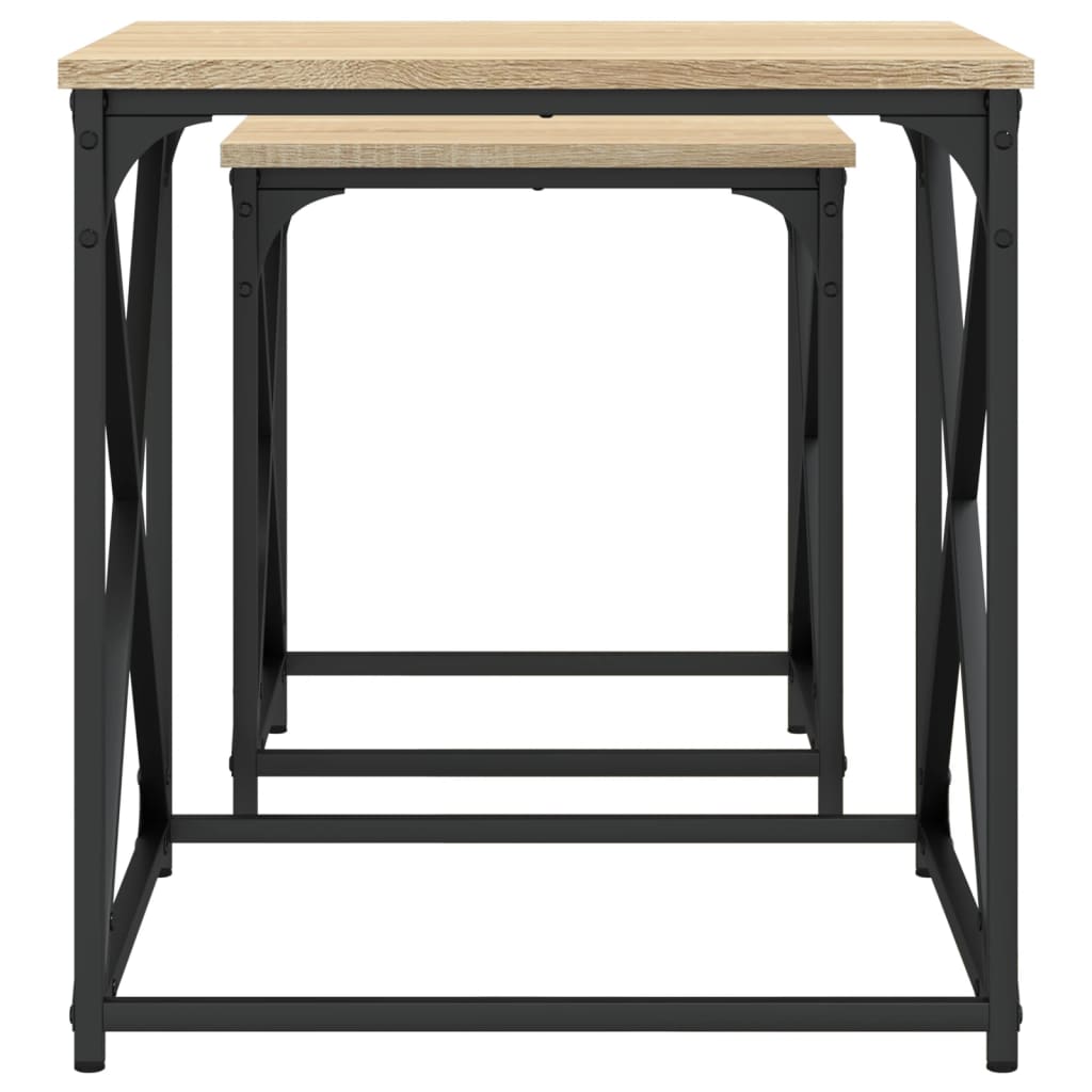 Salongbord Sofabord Sonoma Eik Stablebare 2 stk