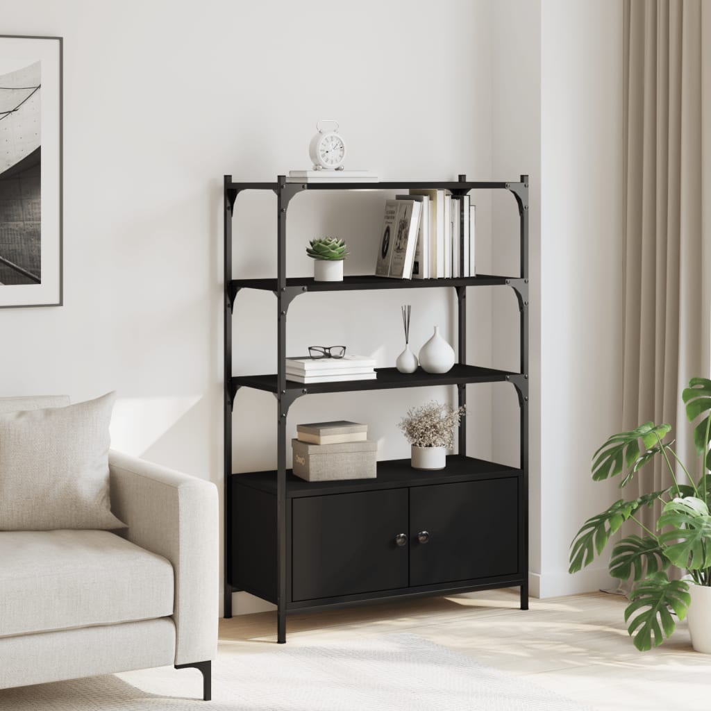 Bokhylle Svart 3 etasjer 70x30x109,5 cm