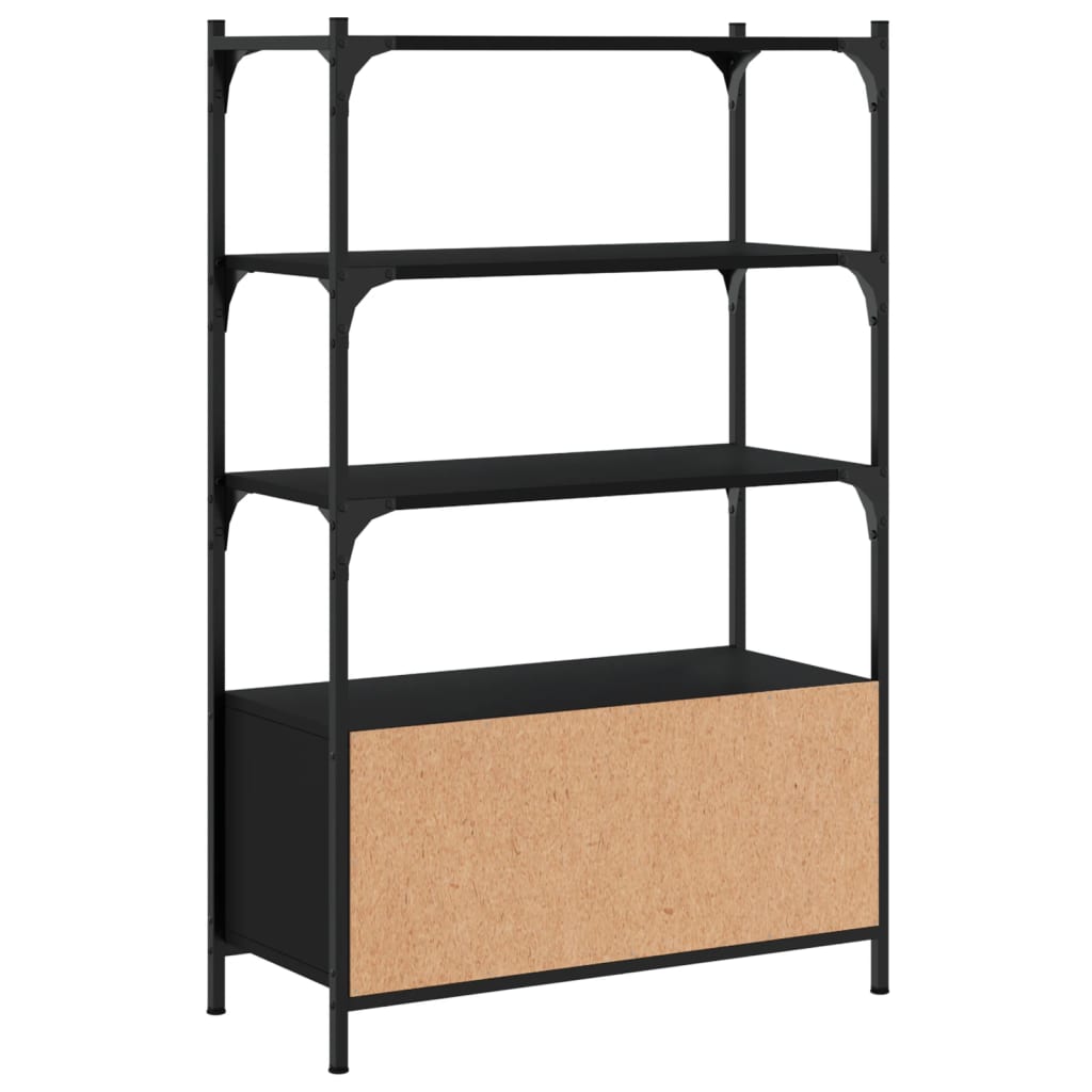 Bokhylle Svart 3 etasjer 70x30x109,5 cm