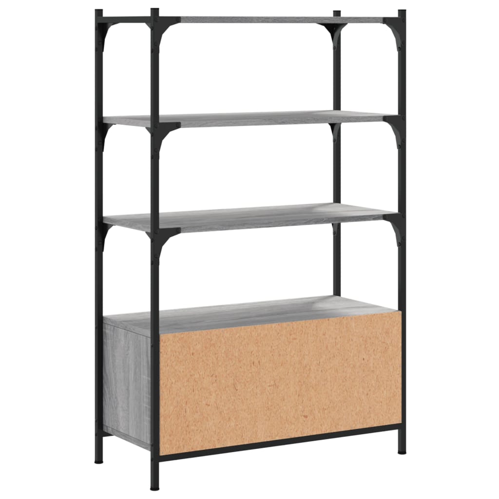 Bokhylle Sonoma Grå 3 etasjer 70x30x109,5 cm