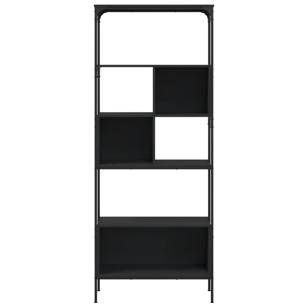Bokhylle Svart 5 etasjer 76x33x188,5 cm
