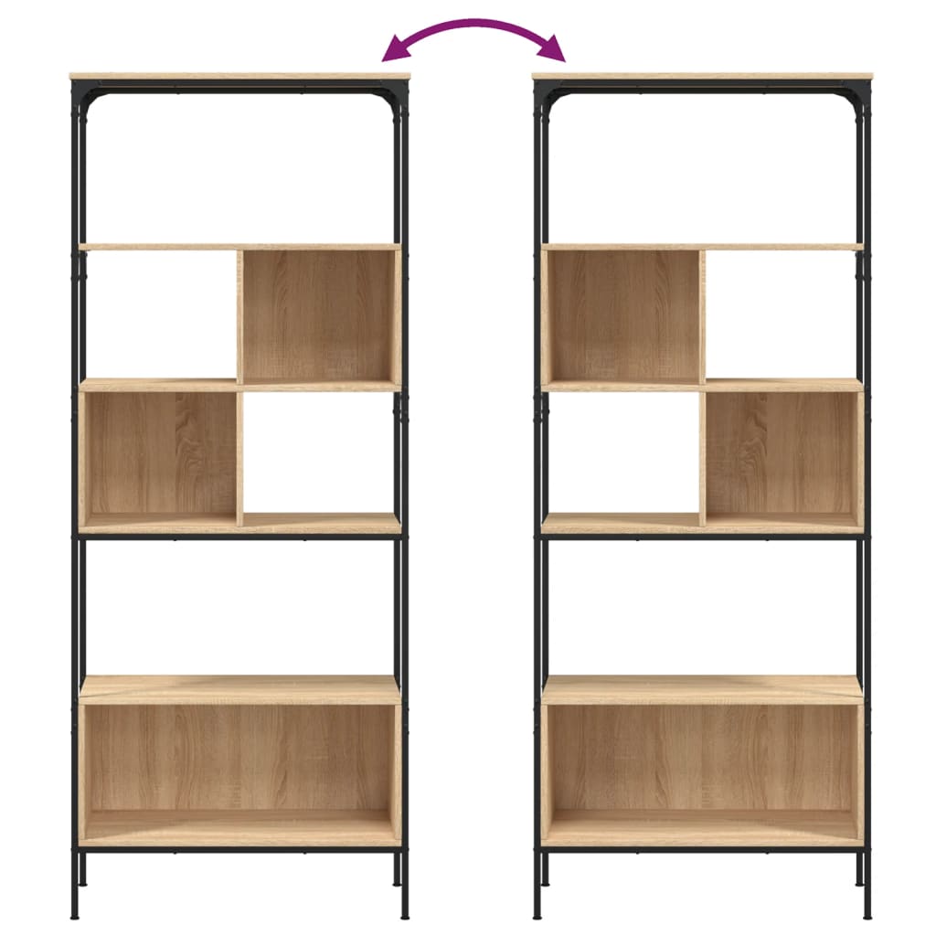 Bokhylle Sonoma Eik 5 etasjer 76x33x188,5 cm