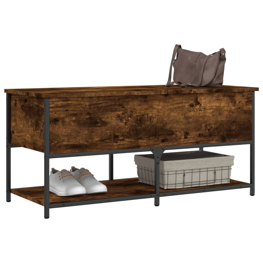 Oppbevaringsbenk Røyk Eik 100x42,5x47 cm