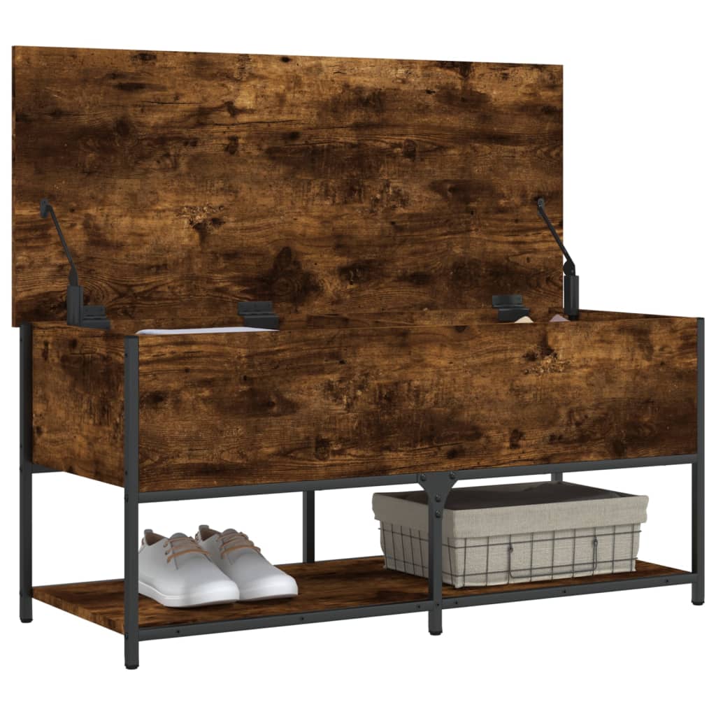 Oppbevaringsbenk Røyk Eik 100x42,5x47 cm