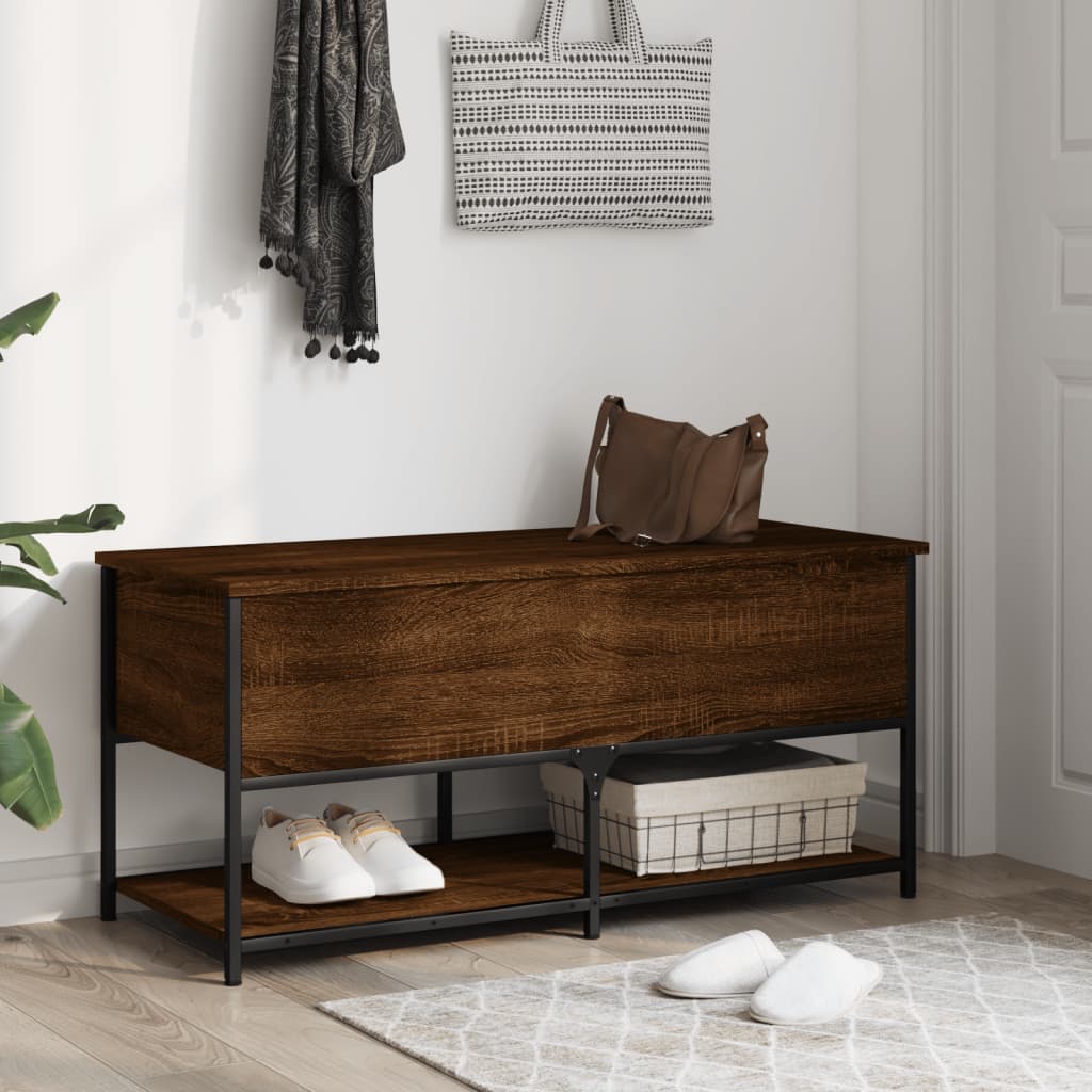 Oppbevaringsbenk Brun Eik 100x42,5x47 cm