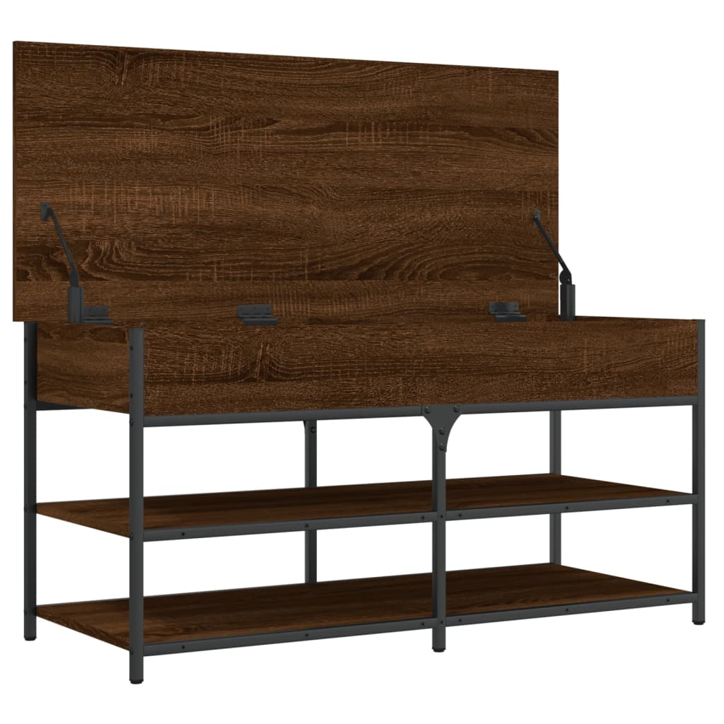 Skoskap Skohylle Skobenk Brun Eik 100x42,5x50 cm