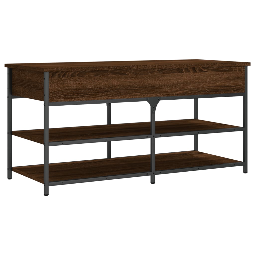 Skoskap Skohylle Skobenk Brun Eik 100x42,5x50 cm