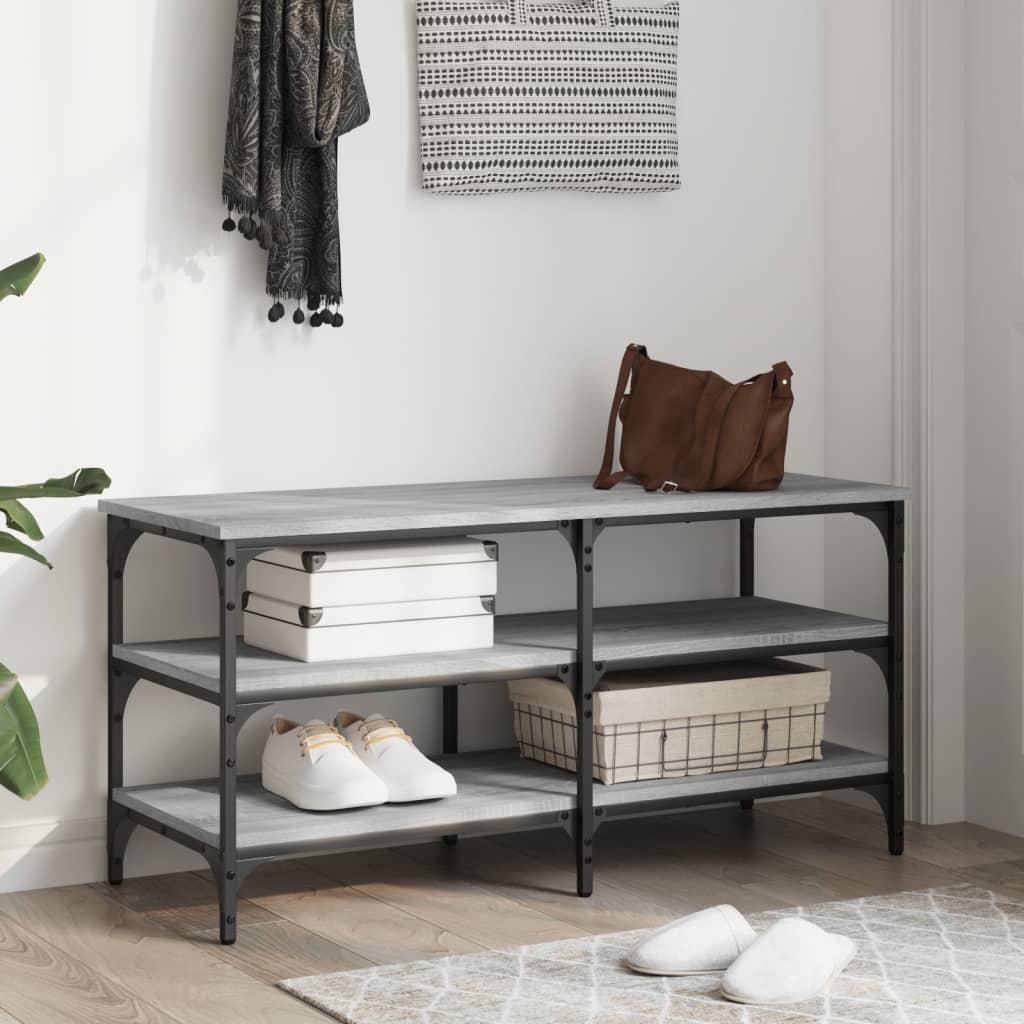Skoskap Skohylle Skobenk Sonoma Grå 100x38,5x49 cm