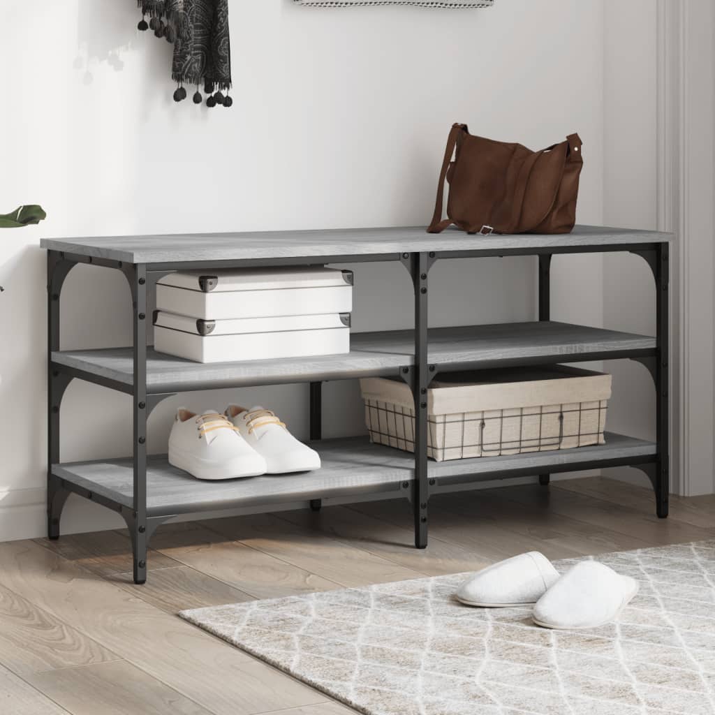 Skoskap Skohylle Skobenk Sonoma Grå 100x38,5x49 cm