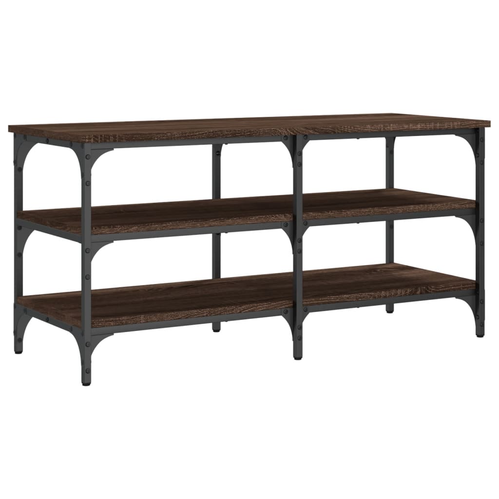 Skoskap Skohylle Skobenk Brun Eik 100x38,5x49 cm
