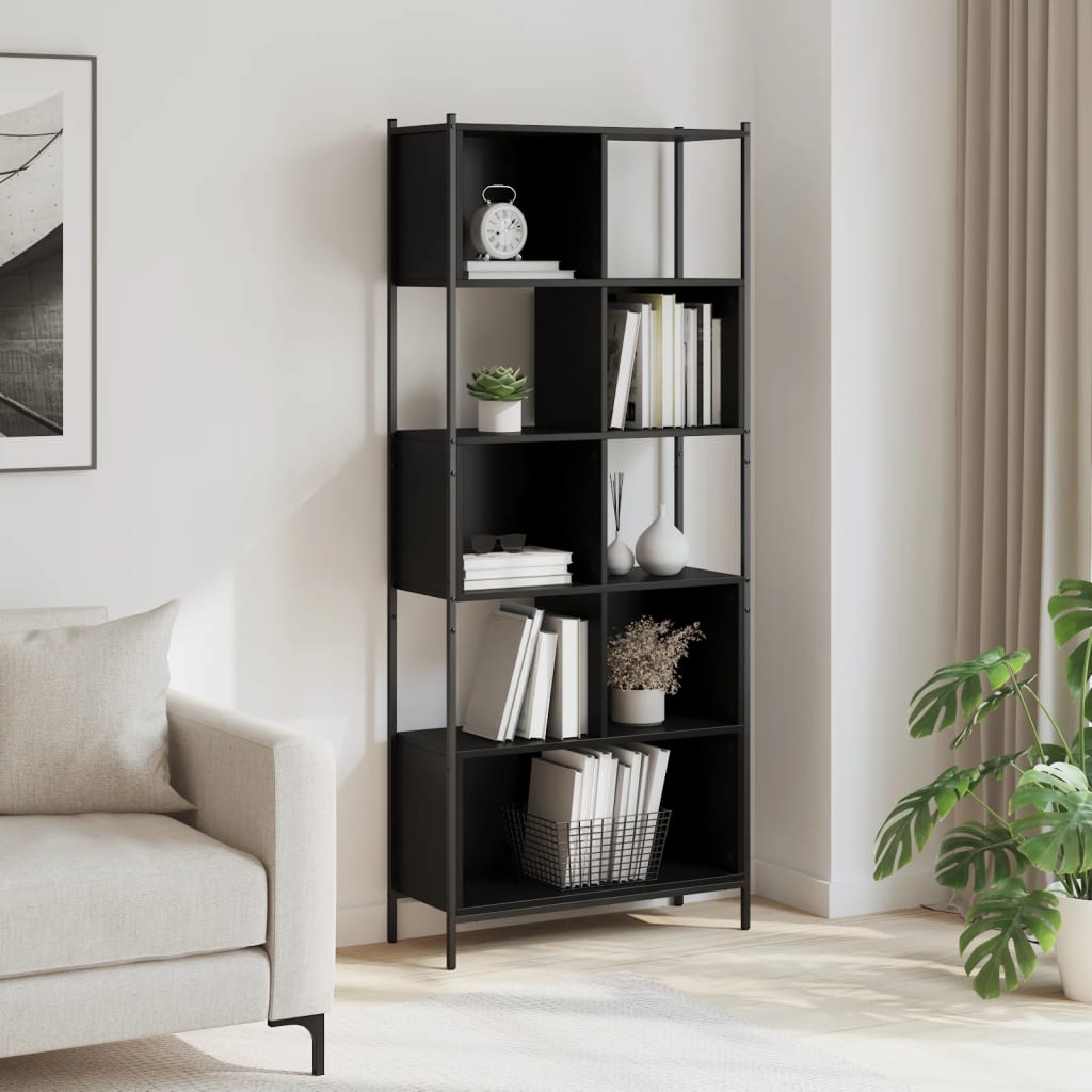 Bokhylle Svart 72x28x172 cm