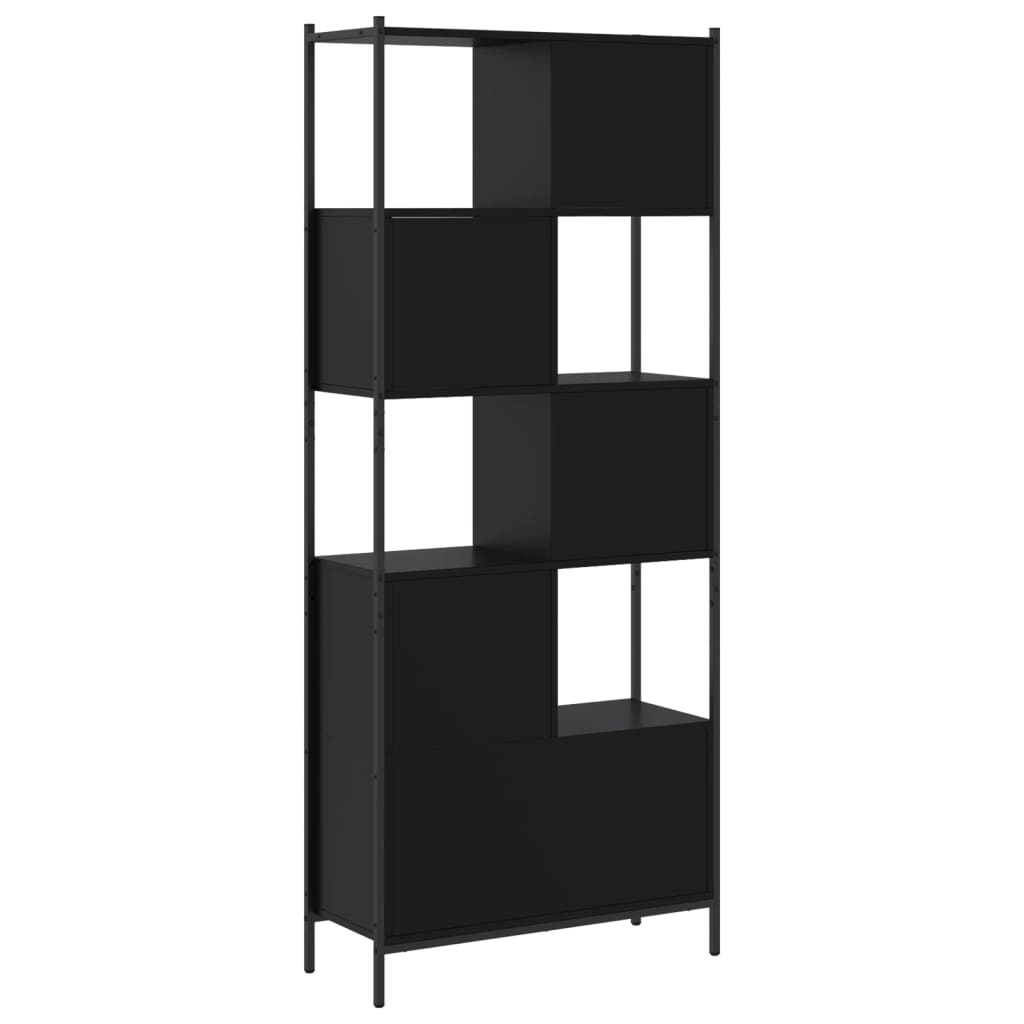 Bokhylle Svart 72x28x172 cm