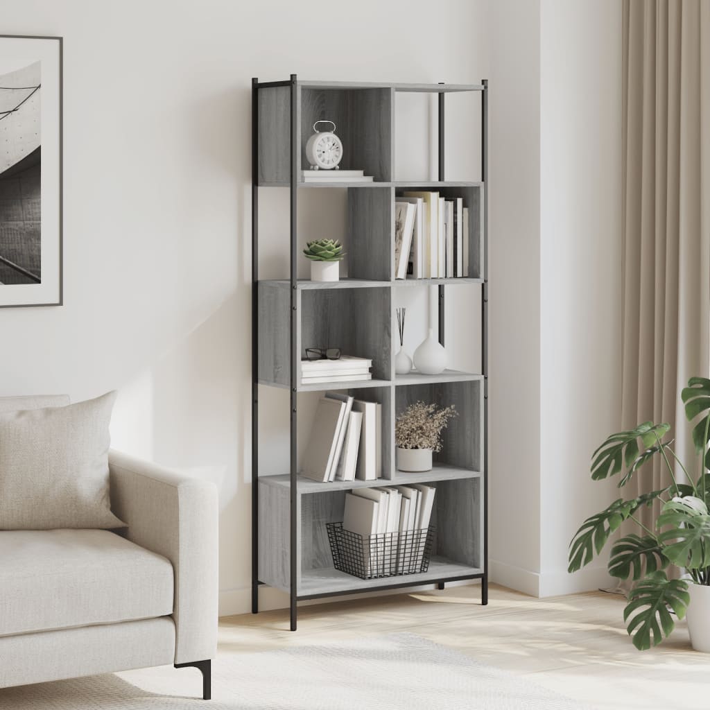 Bokhylle Sonoma Grå 72x28x172 cm