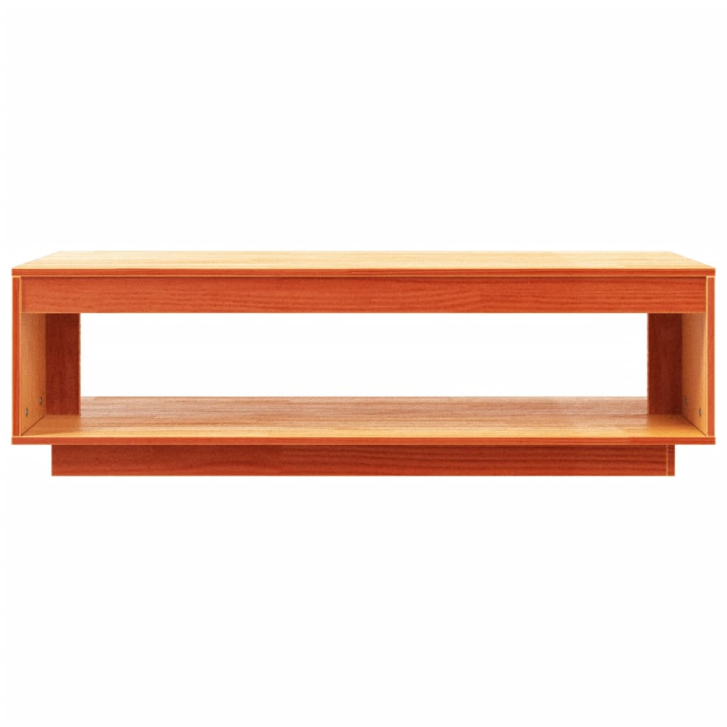 Salongbord Sofabord Tre heltre furu voksbrun 110x50x33,5 cm
