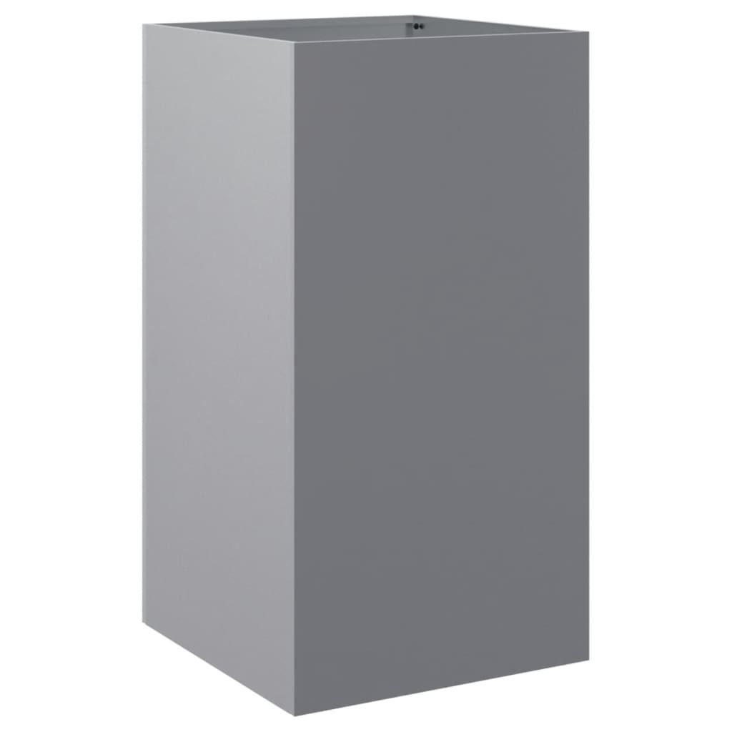 Utendørs Blomsterkasse Plantekasse Metall sølv 42x38x75 cm rustfritt stål