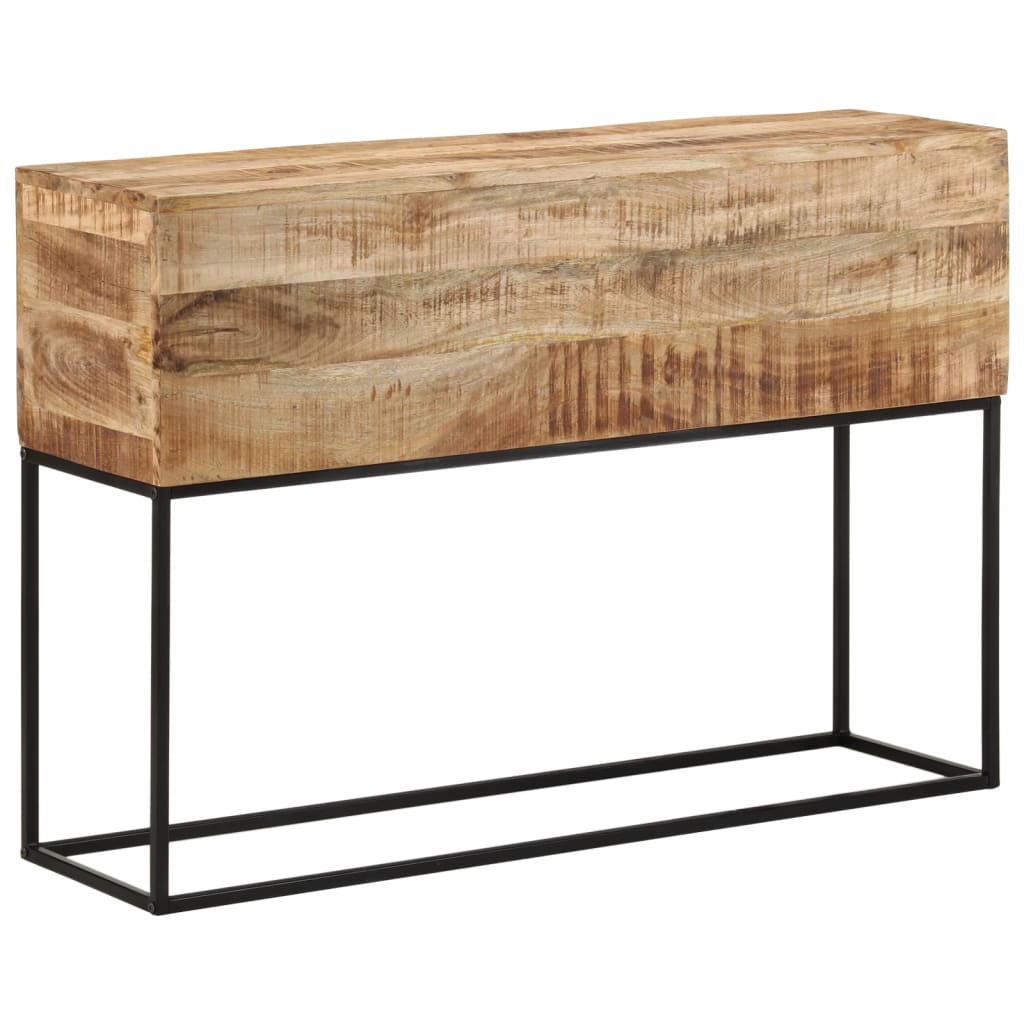 Avlastningsbord Konsollbord Tre 110x30x75 cm grovt heltre mangotre og jern