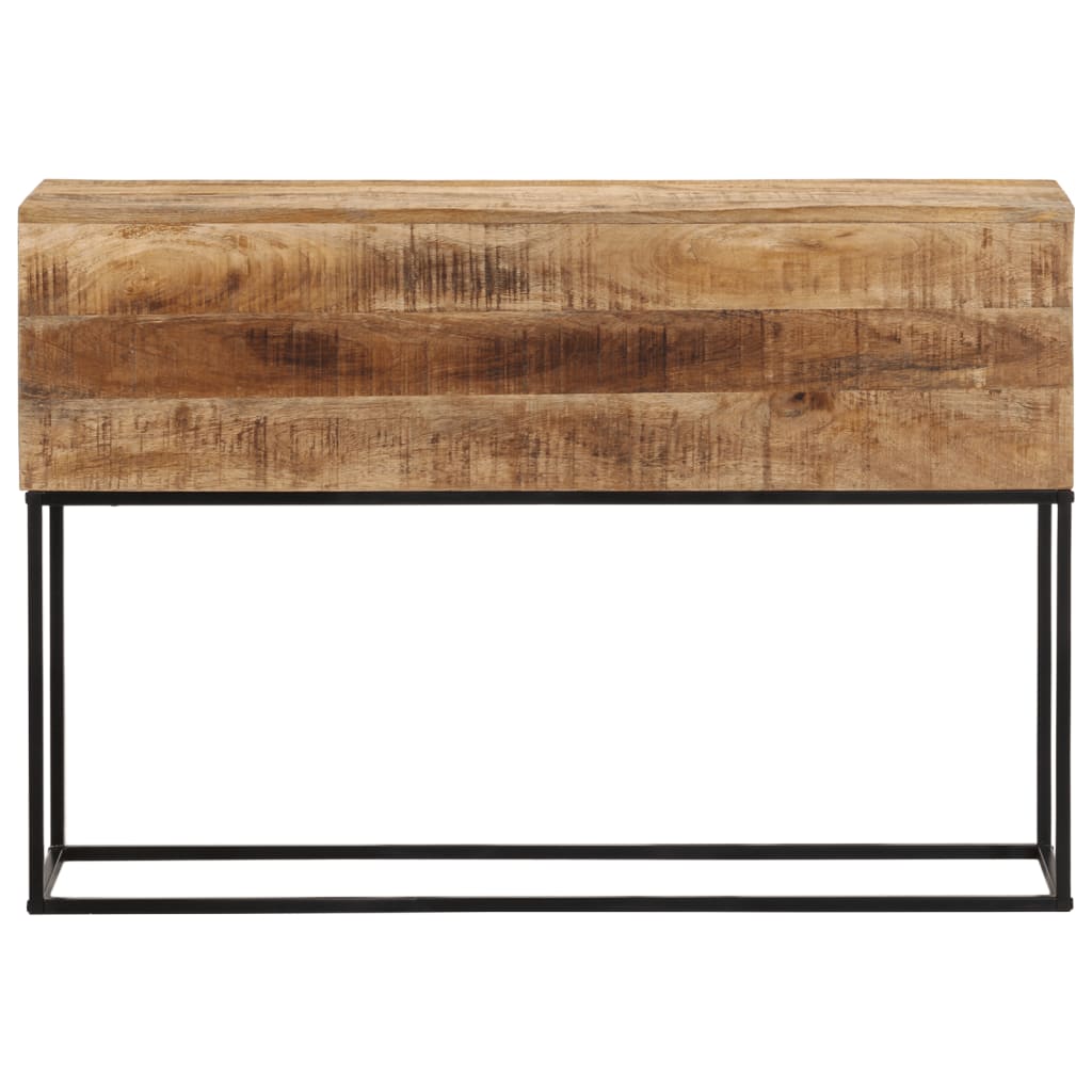 Avlastningsbord Konsollbord Tre 110x30x75 cm grovt heltre mangotre og jern