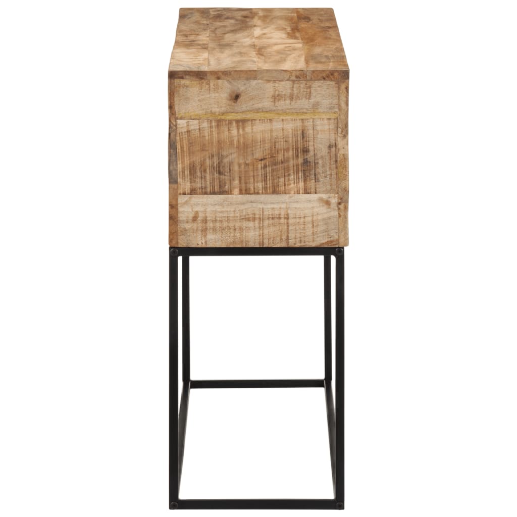 Avlastningsbord Konsollbord Tre 110x30x75 cm grovt heltre mangotre og jern