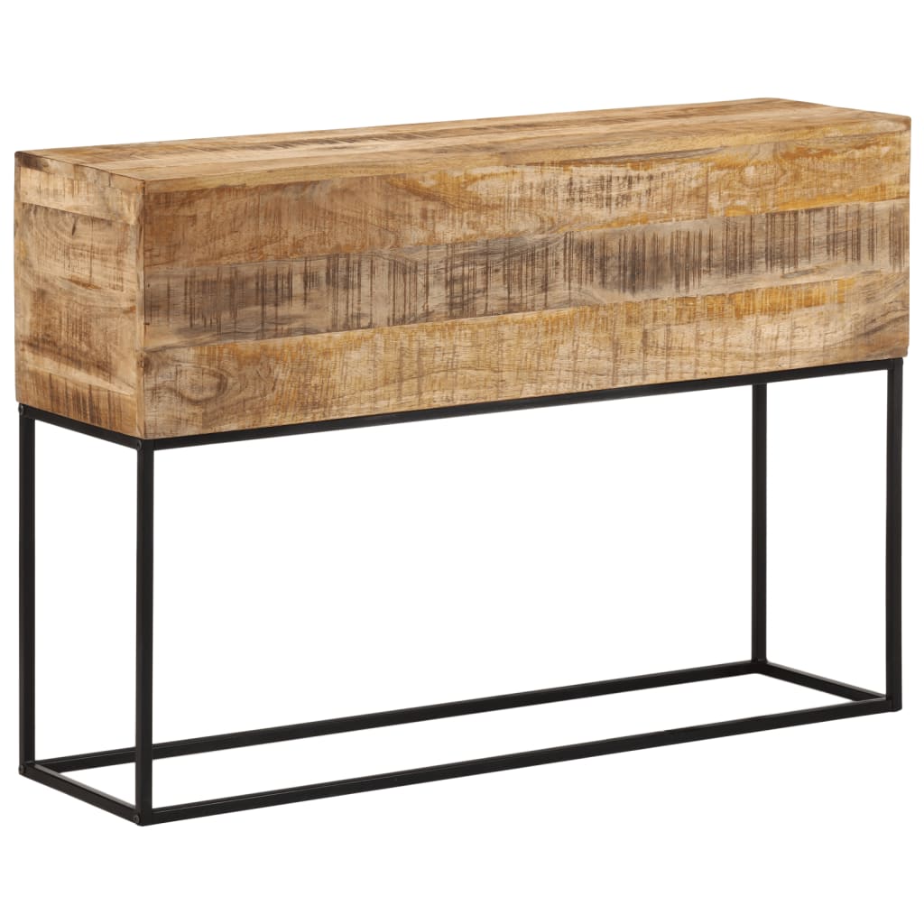Avlastningsbord Konsollbord Tre 110x30x75 cm grovt heltre mangotre og jern