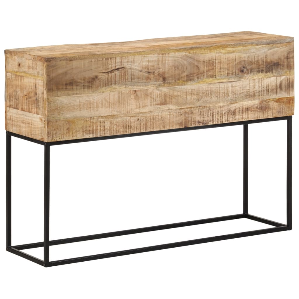 Avlastningsbord Konsollbord Tre 110x30x75 cm grovt heltre mangotre og jern