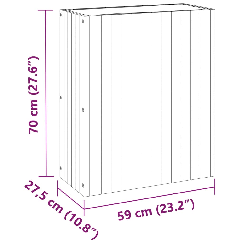 Utendørs Blomsterkasse Plantekasse Tre 59x27,5x70 cm helte akasie