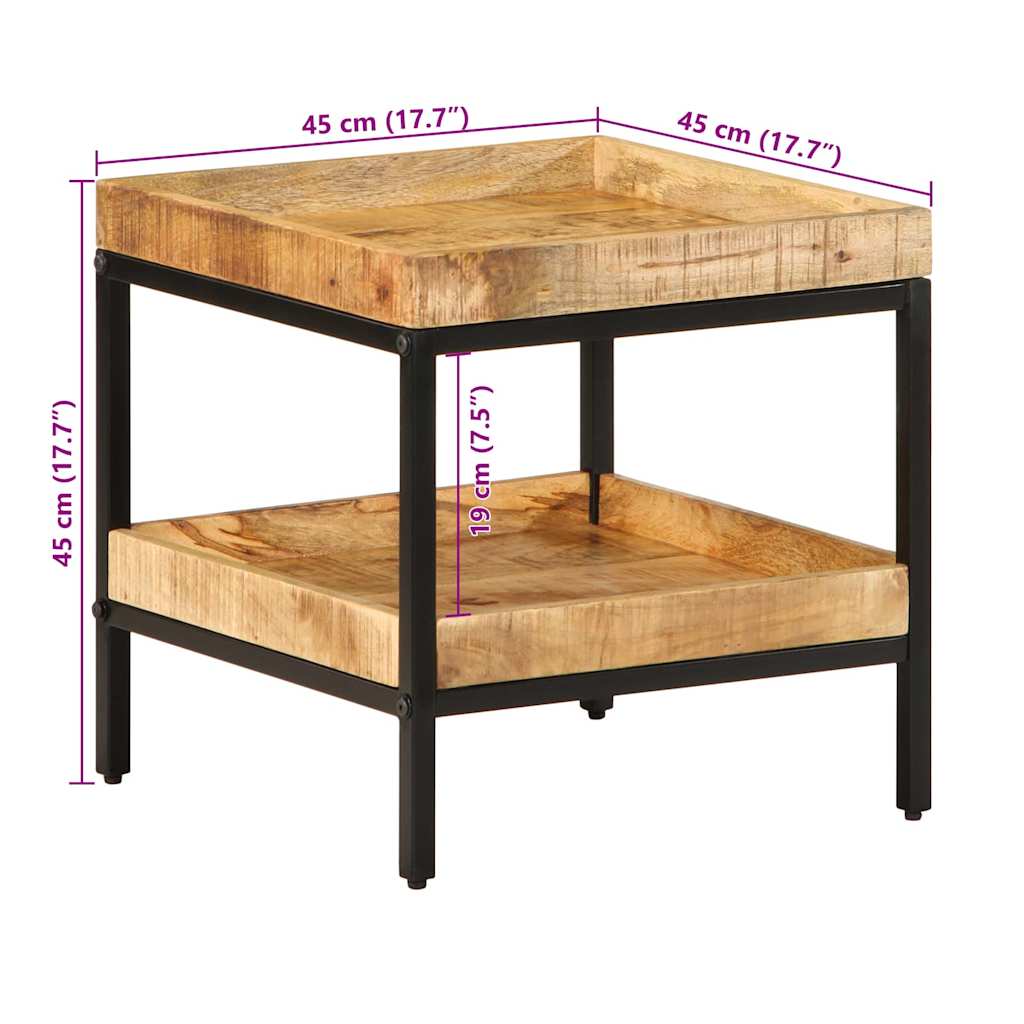 Sidetabell med hylle Brun 45 x 45 x 45 cm Massiv mango tre