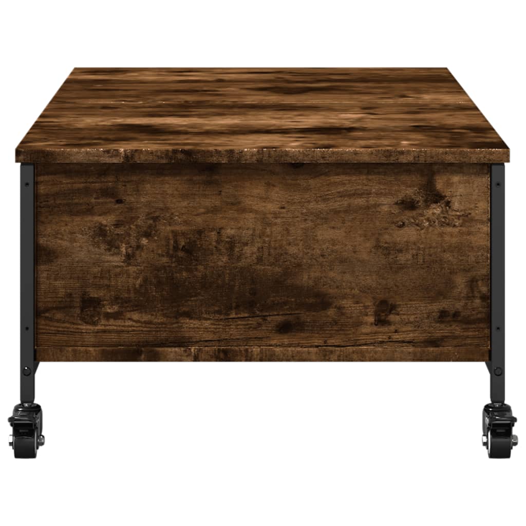 Salongbord Sofabord Svart med hjul 91x55x34 cm tre