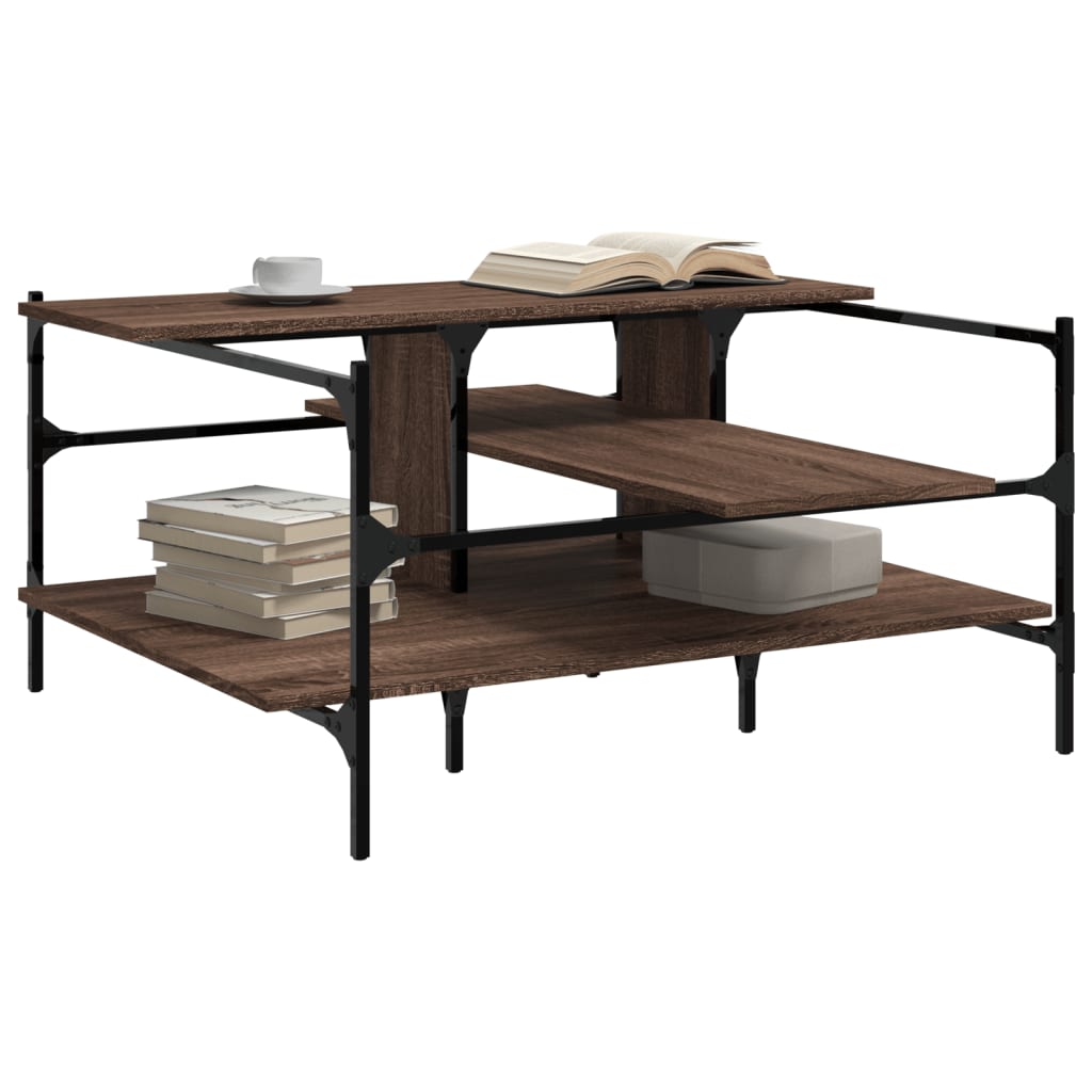 Salongbord Sofabord Brun Eik 100x100x48,5 cm