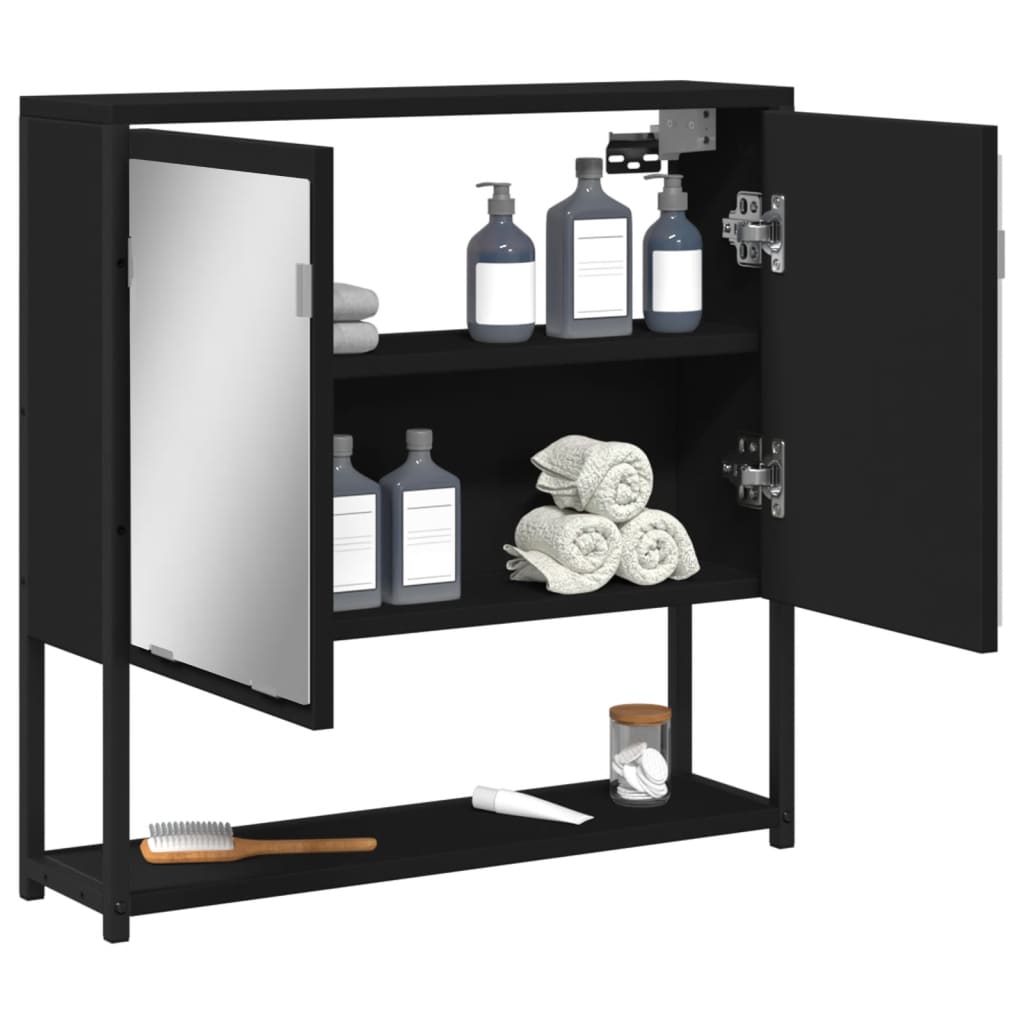 Baderomsspeil svart 60x16x60 cm konstruert tre