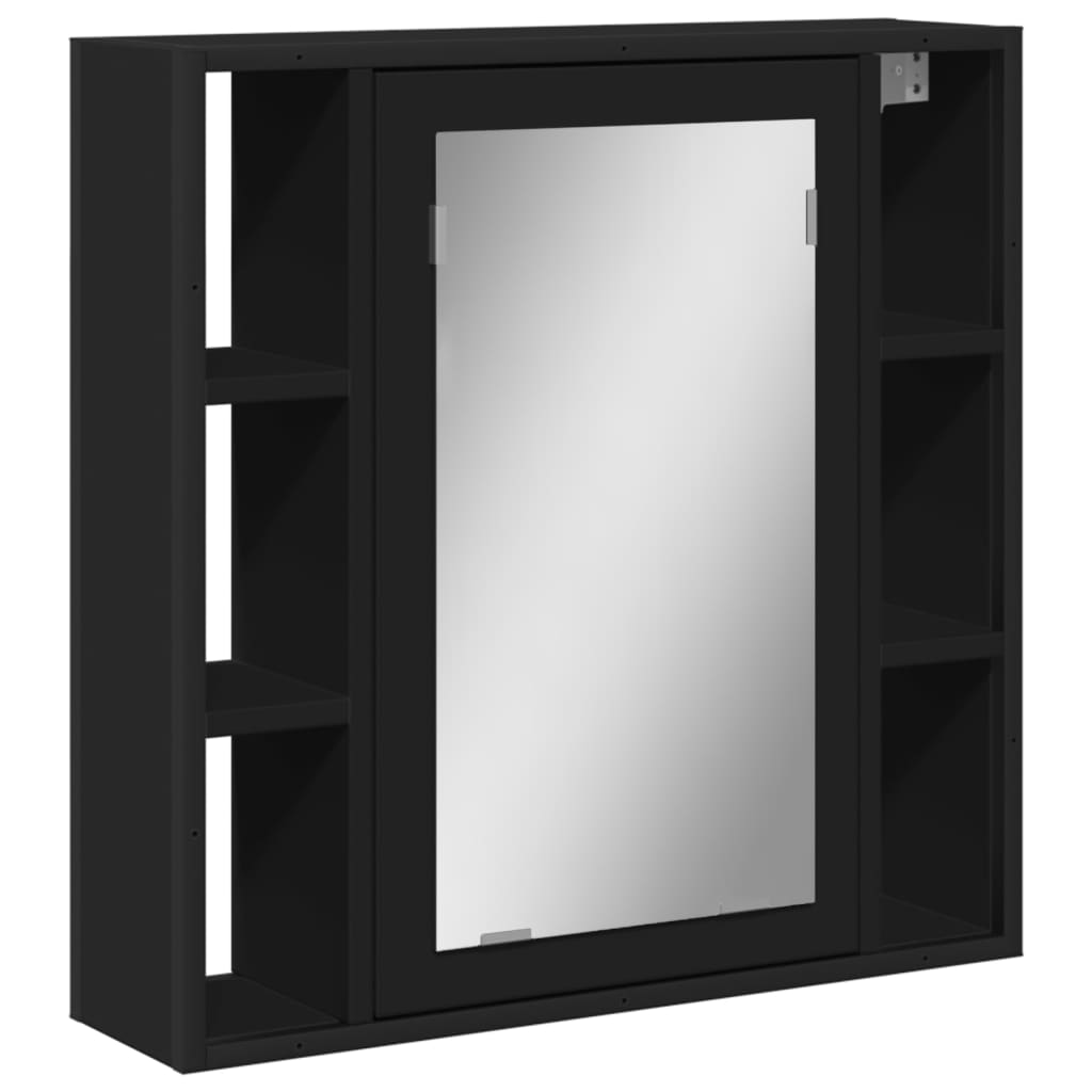 Baderomsspeil Speilskap til baderom Svart 60x16x60 cm