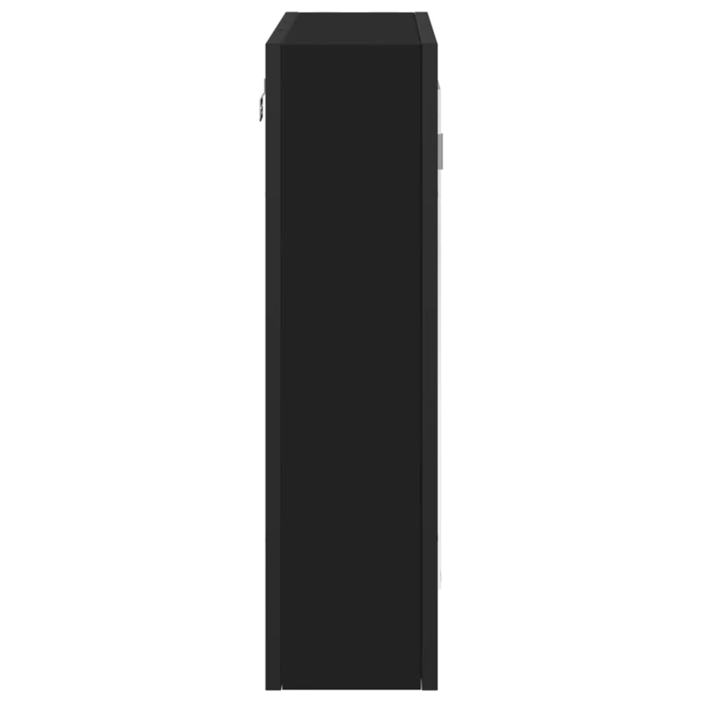 Baderomsspeil Speilskap til baderom Svart 60x16x60 cm
