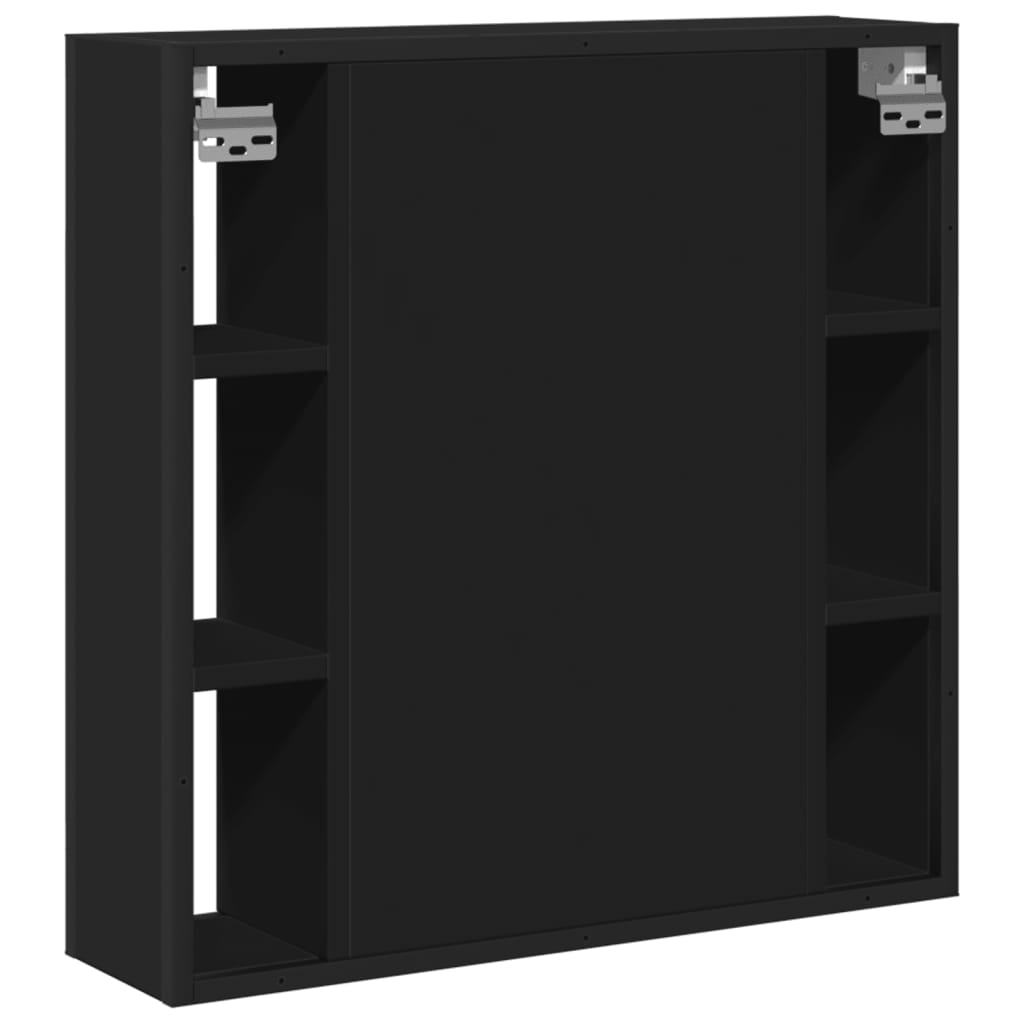 Baderomsspeil Speilskap til baderom Svart 60x16x60 cm