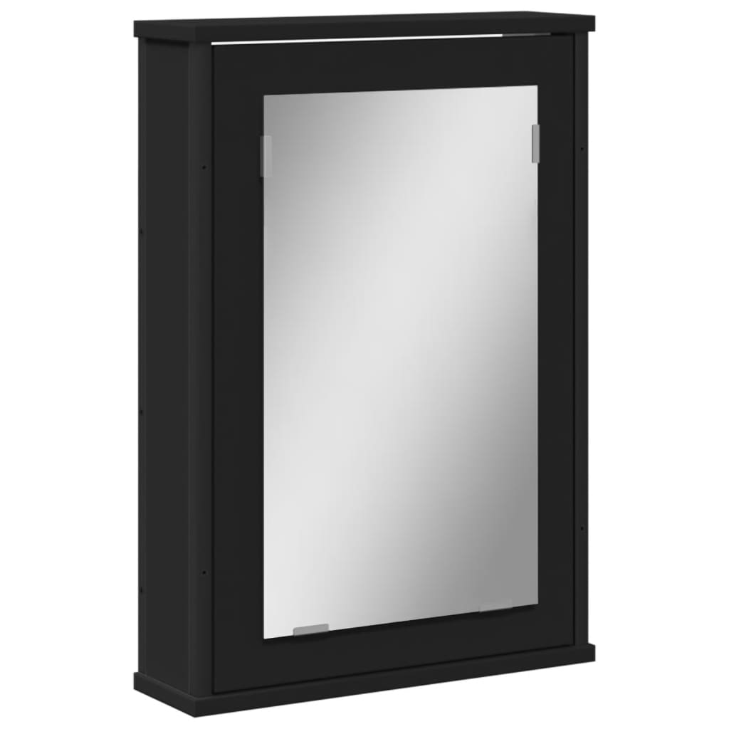 Baderomsspeil Skap Svart 42x12x60 cm